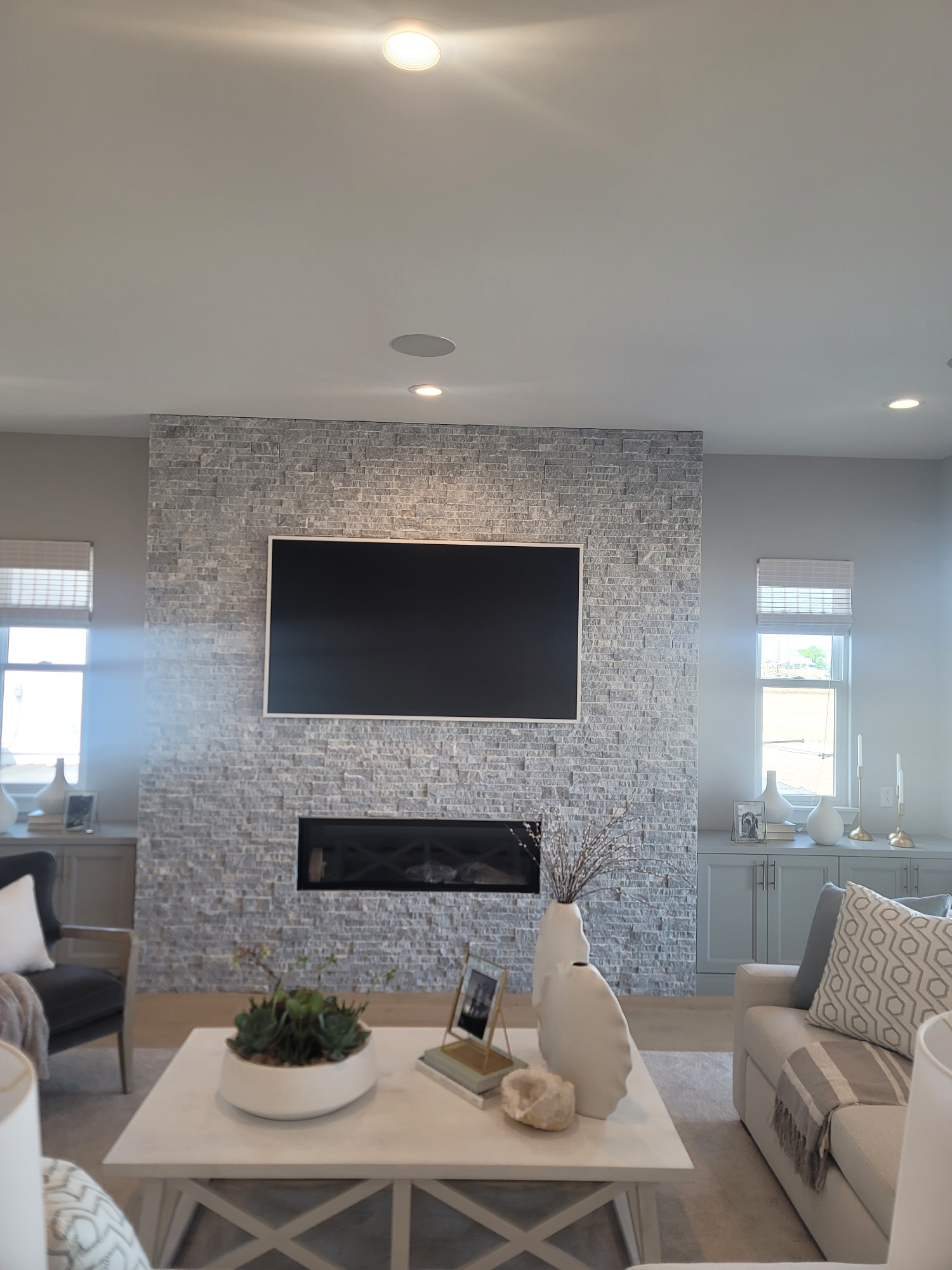 Detail of fireplace tile work